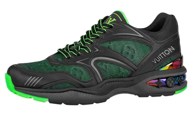 LOUIS VUITTON Trail Low top Casual Shoes Men's Black Green