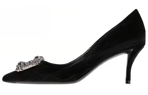 Roger Vivier Roger Vivier diamond buckle slip-on stiletto heels 6.5cm women's black