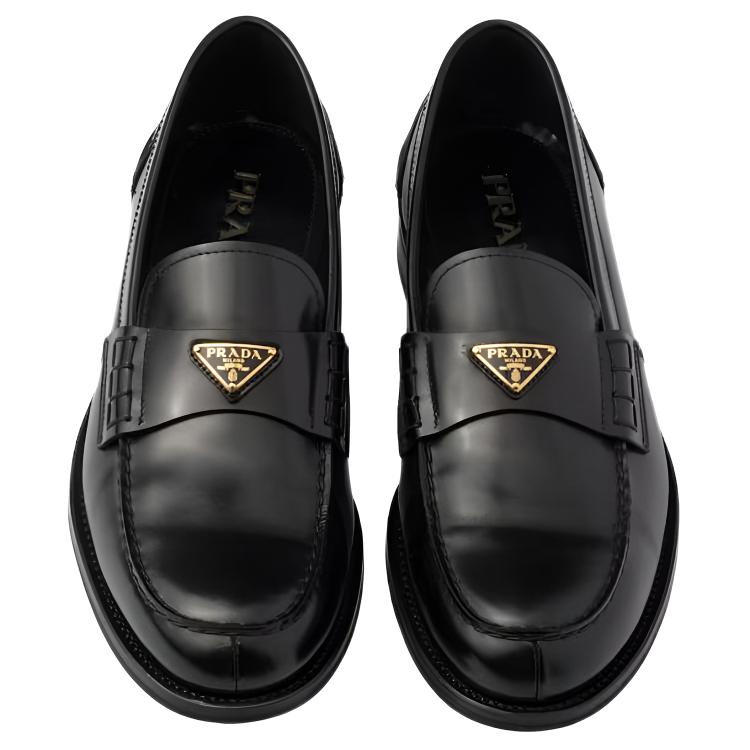 PRADA Leather Loafers 2.5cm Men's Black
