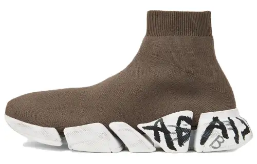 Balenciaga Speed 2.0 High top Casual Shoes Men's Umber