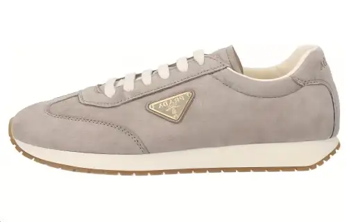PRADA Leather Low top Casual Shoes Men's Gray