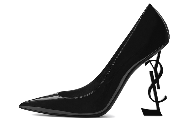 SAINT LAURENT Yves Saint Laurent Opyum simple patent leather pointed toe shaped heels 11cm women's black