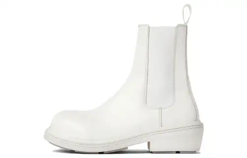 Bottega Veneta Fireman Short Chelsea Boots Women's Optical Fibers White