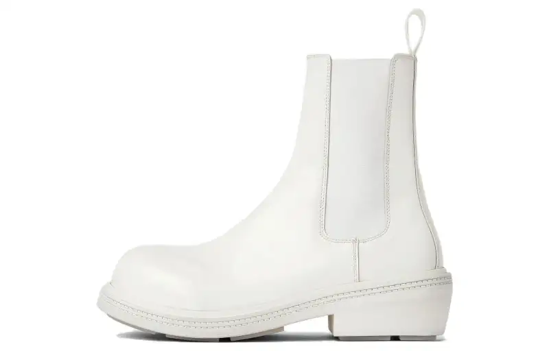 Bottega Veneta Fireman Short Chelsea Boots Women's Optical Fibers White