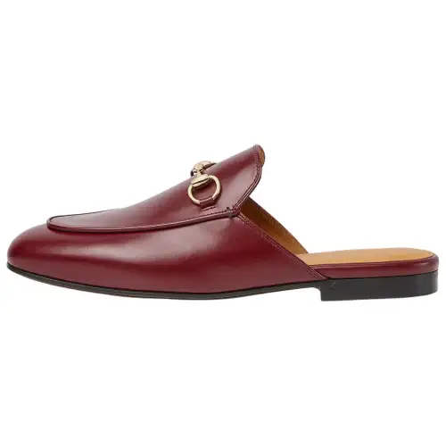 GUCCI Closed Toe Slippers 1cm Women's Red Brown