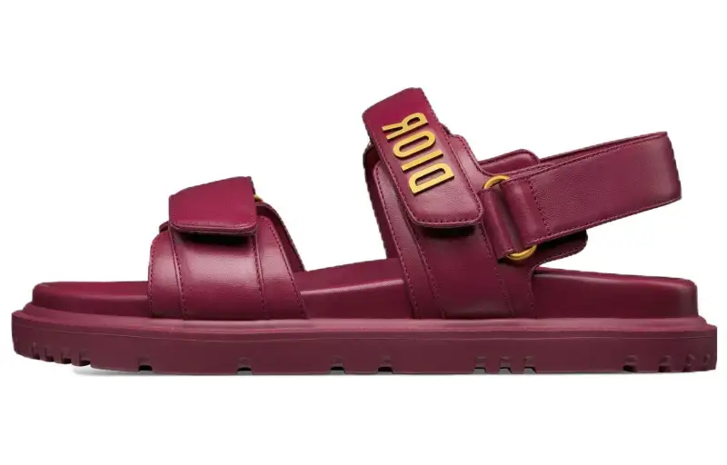 DIOR DiorAct One Strap Sandals Women's Dark Purple Red