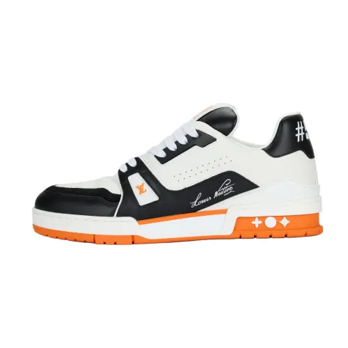LOUIS VUITTON Trainer Leather Low top Skateboard Shoes Men's Orange