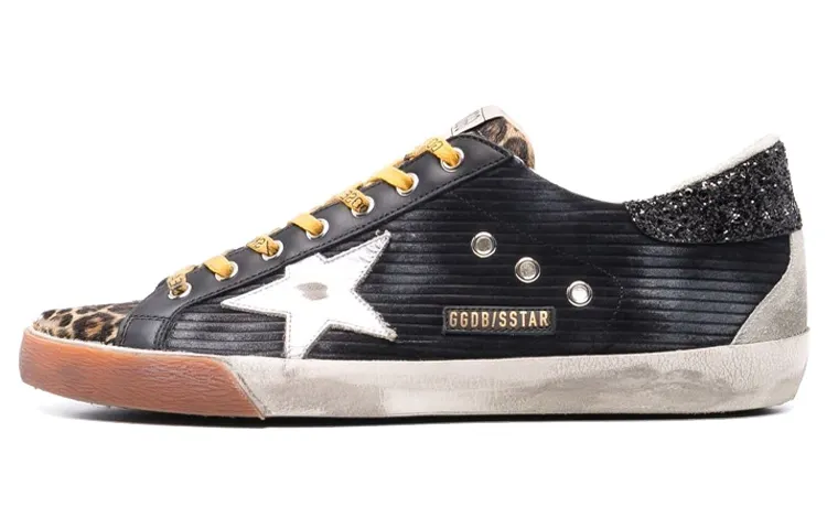 Golden Goose Super Star Corduroy Black Beige Silver Ice
