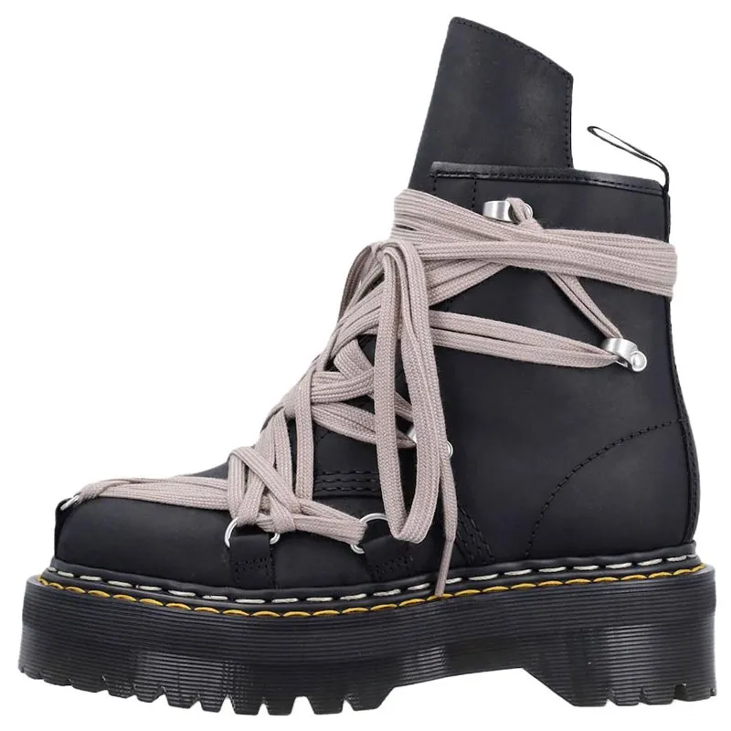 RICK OWENS/RO DR.MARTENS Collaboration 1460 Leather Ankle Boots Women's Black