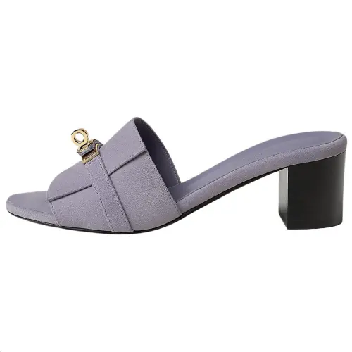 HERMES Gigi Slide Slippers 5cm Women's Purple