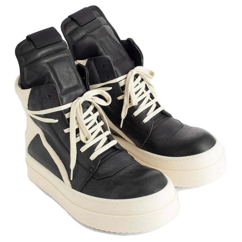 RICK OWENS/RO Leather High top Skateboard Shoes Women's Black