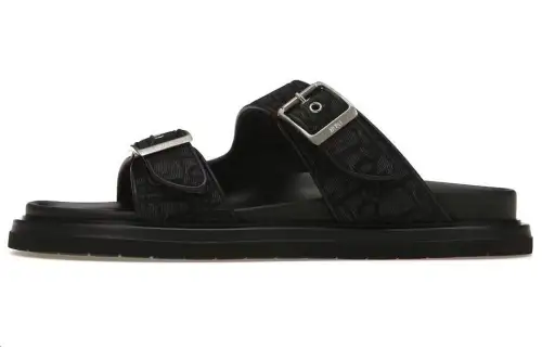 DIOR Aqua Sandals Black Oblique Canvas