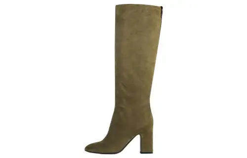 LOUIS VUITTON Donna Cow Leather Knee high Boots 8.5cm Women's Khaki Green