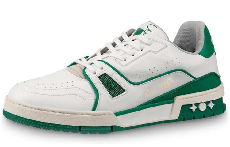 Мужские кеды Louis Vuitton LOUIS VUTTOON Trainer (бело-зеленые)