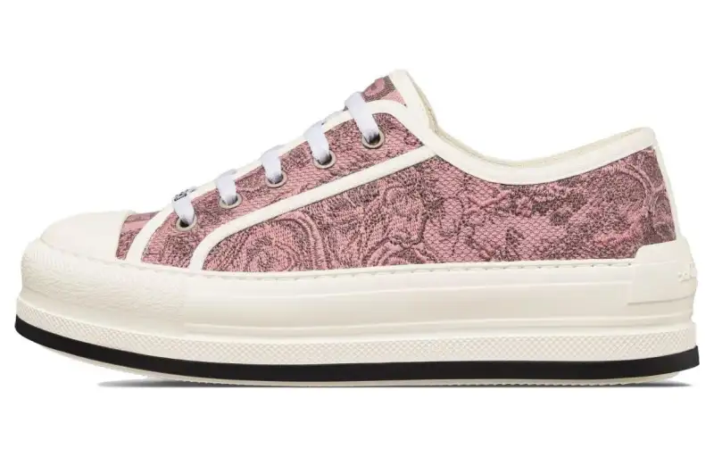DIOR Walk'n'Dior Platform Shoes Low top Canvas Shoes Women's Pink