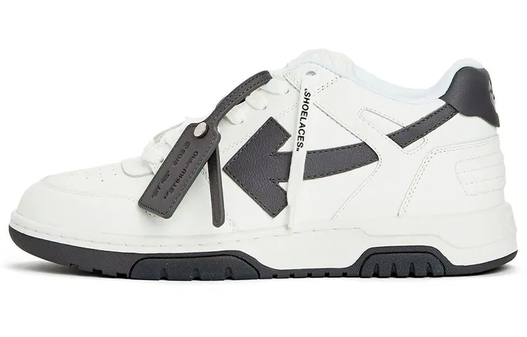 OFF WHITE Out Of Office Ooo Low Tops White Dark Grey