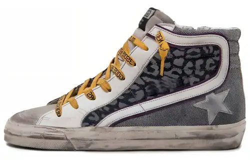 Golden Goose Skateboard Shoes Women's High Top Gray