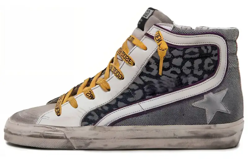 Golden Goose Skateboard Shoes Women's High Top Gray