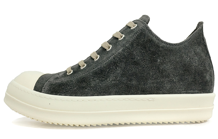 RICK OWENS/RO Lace Up Low top Skateboard Shoes Men's Washed Blue Distressed