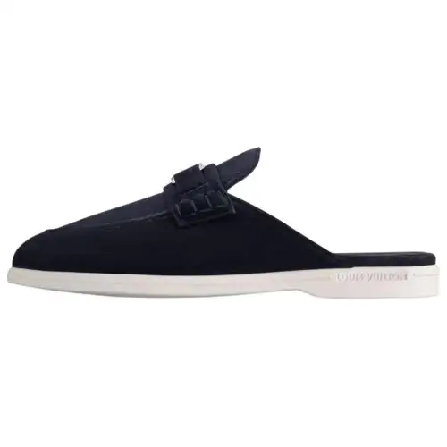 LOUIS VUITTON Estate Closed Toe Slippers Men's Blue