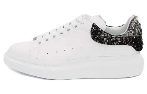 Alexander McQueen Oversized Cow Leather Sports Low top Stylish Skateboarding Shoes Men's White