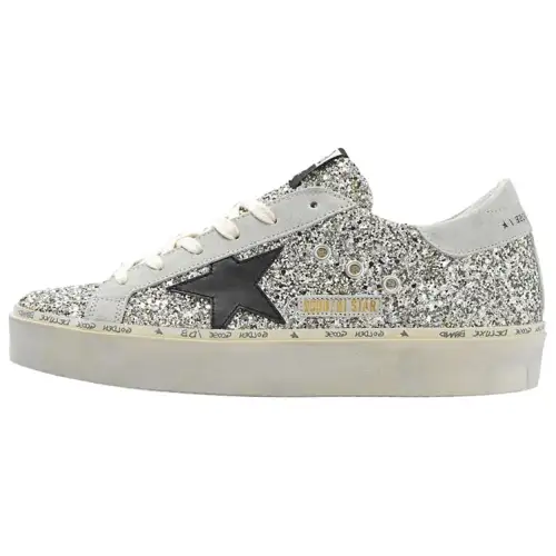 Golden Goose Hi Star Low top Stylish Skateboarding Shoes Women's Silver