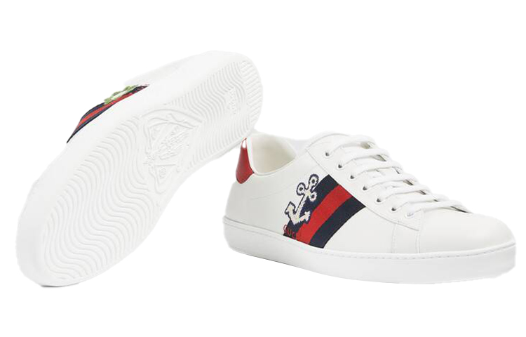 Мужские кеды Gucci ACE (бело-красные) — фото 5
