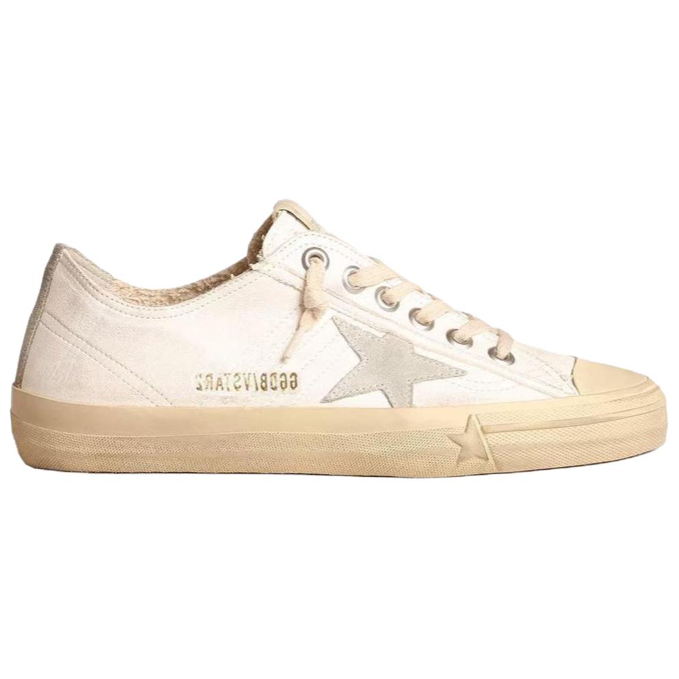 Golden Goose V Star Leather Low top Skateboard Shoes Women's Ice Gray Distressed