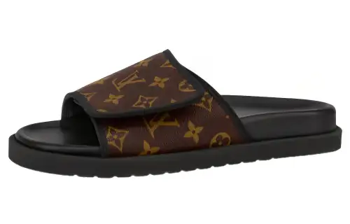 LOUIS VUITTON Miami Slide Slippers Men's Brown