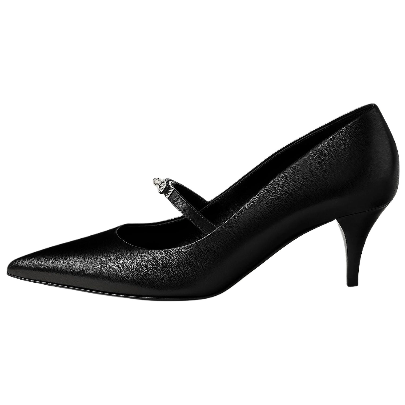 Женские туфли Hermes Majeste 6cm (черные)
