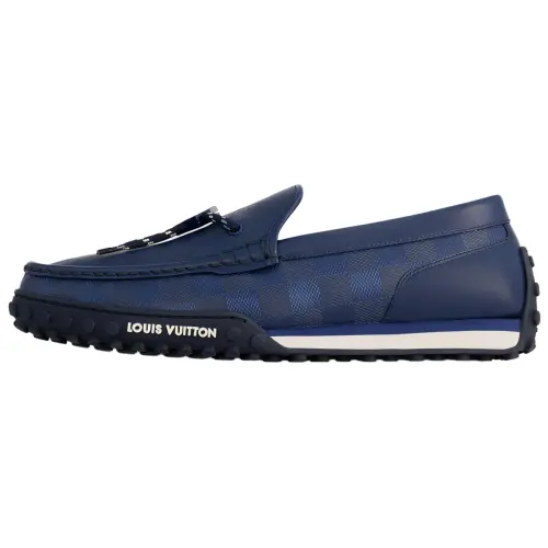 LOUIS VUITTON Racer Gommino Loafers Men's Blue