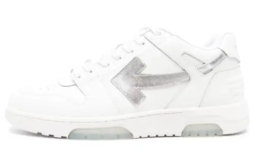 OFF WHITE Out Of Office Ooo Low Tops White Silver
