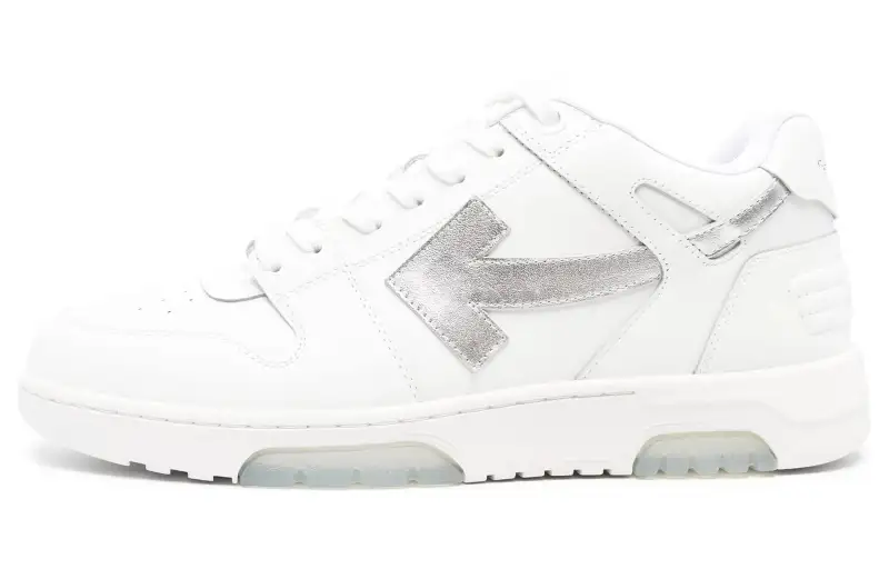 OFF WHITE Out Of Office Ooo Low Tops White Silver