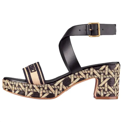 DIOR Dway One Strap Sandals 7cm Women's Black