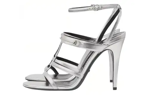 GUCCI Leather Roman Sandals Women's Silver