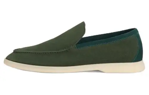 Loro Piana Summer Walk Suede Loafers Men's Green