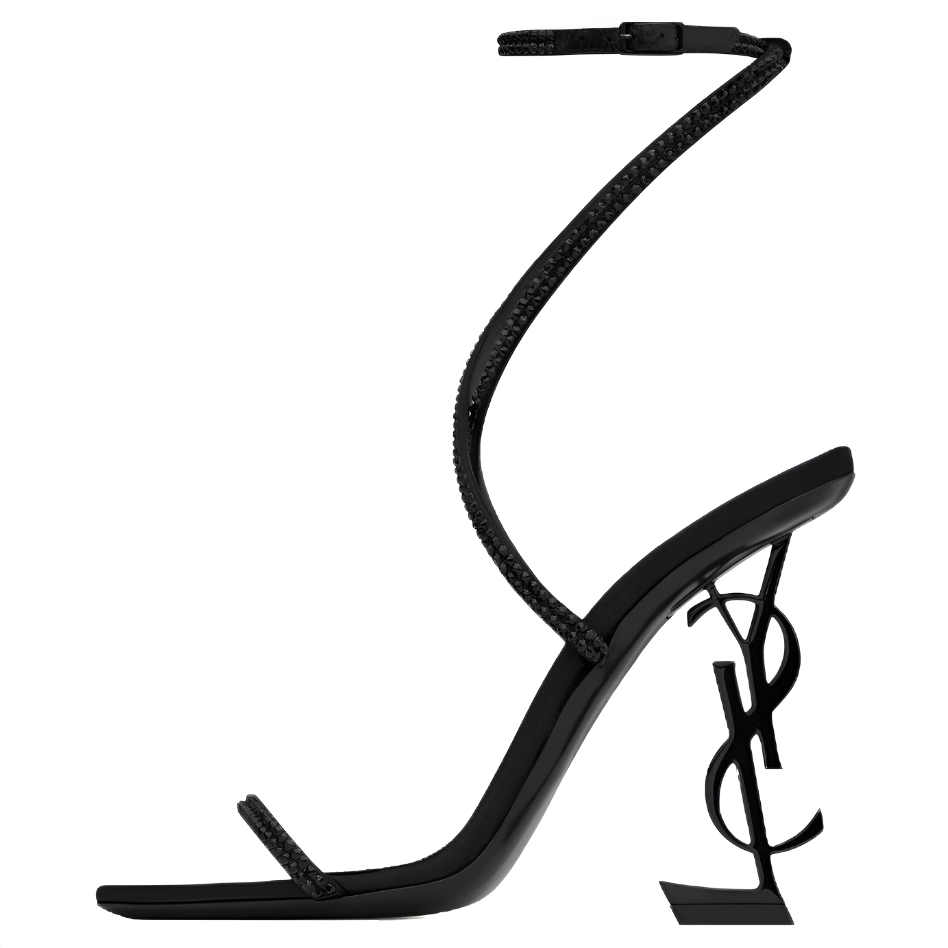 SAINT LAURENT Opyum One Strap Sandals Women's Black