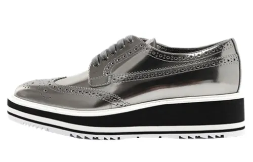PRADA Skateboard Shoes Women's Silver Gray