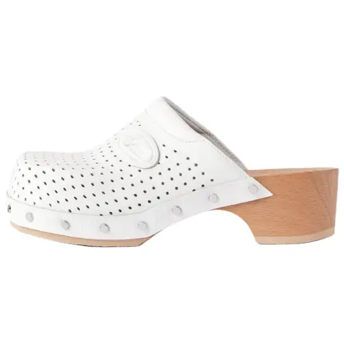 Balenciaga perforated heeled clogs