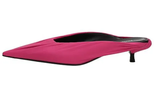 Balenciaga Pu Closed Toe Slippers Women's Peach Pink