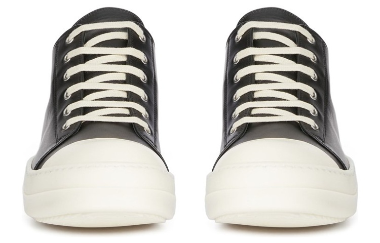 RICK OWENS/RO Leather Low top Stylish Skateboarding Shoes Men's Black