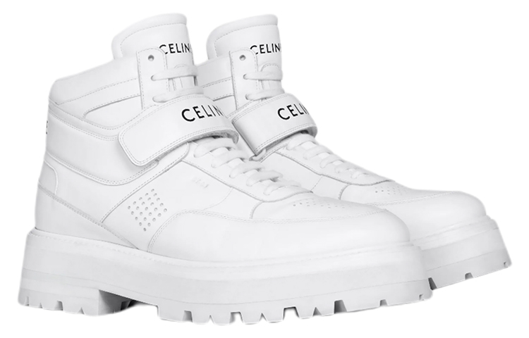 CELINE High top Stylish Skateboarding Shoes Men's White