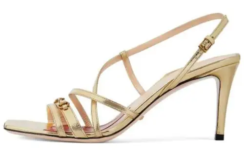 GUCCI One Strap Sandals Women's Gold