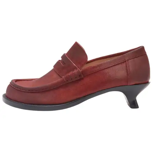LOEWE Campo Suede Loafers 4cm Women's Red