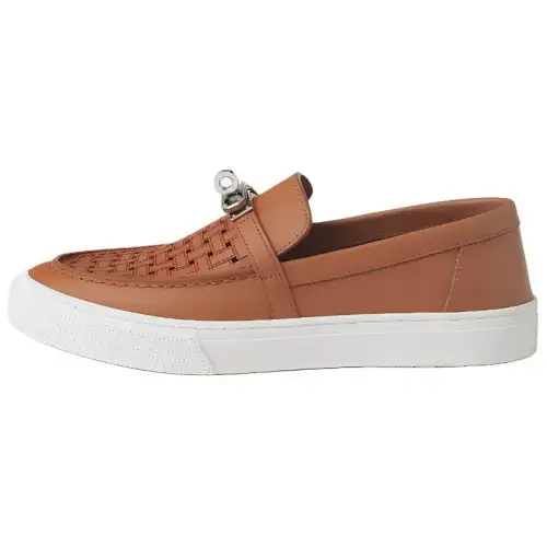 HERMES Game Loafers Women's Brown