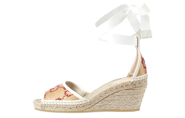 GUCCI Leather One Strap Sandals Women's Beige