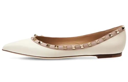 Valentino ROCKSTUD Casual Shoes Women's Ivory