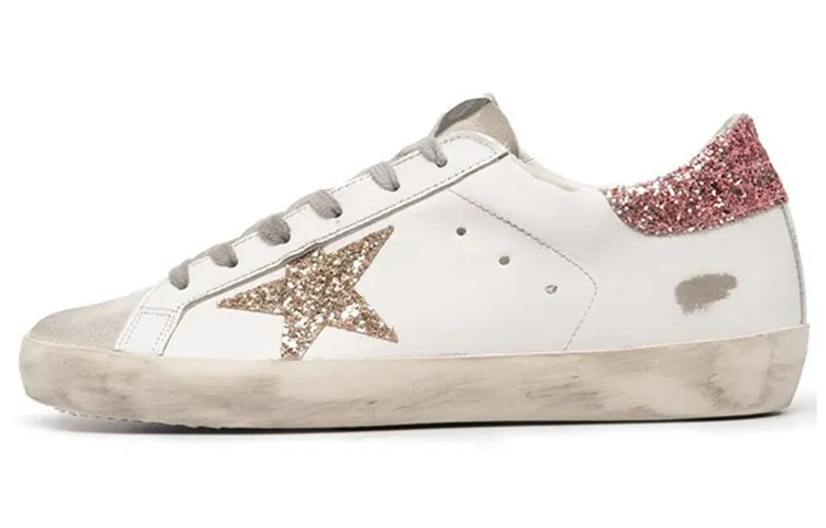 Golden Goose Super Star Casual Stylish Skateboarding Shoes Women's White Pink