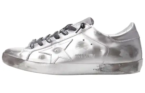 Golden Goose Super Star Low top Stylish Skateboarding Shoes Men's Silver