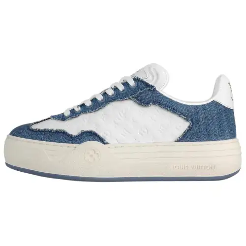 LOUIS VUITTON Groovy Denim Low top Skateboard Shoes Women's Blue